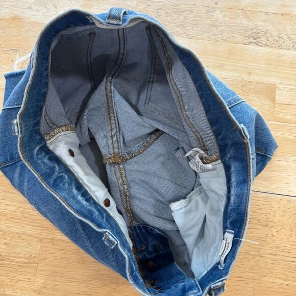 Madewell High Rise Denim Shorts Womens 25 Distressed Frayed Raw Hem Button Fly - Picture 4 of 12